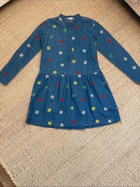 STELLA MCCARTNEY Embroidered Chambray Dress Size 12